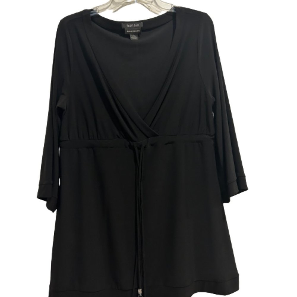 White House Black Market Signature Knit Black Blouse Women’s Size L